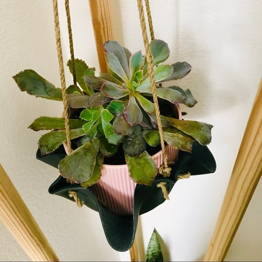 Hand-made Suspended Fabric Planter Holder - Picture 2 of 4